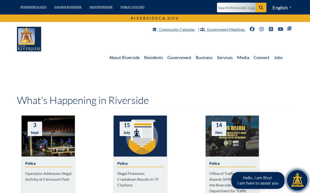 Riverside Police press release index for selected arrest news